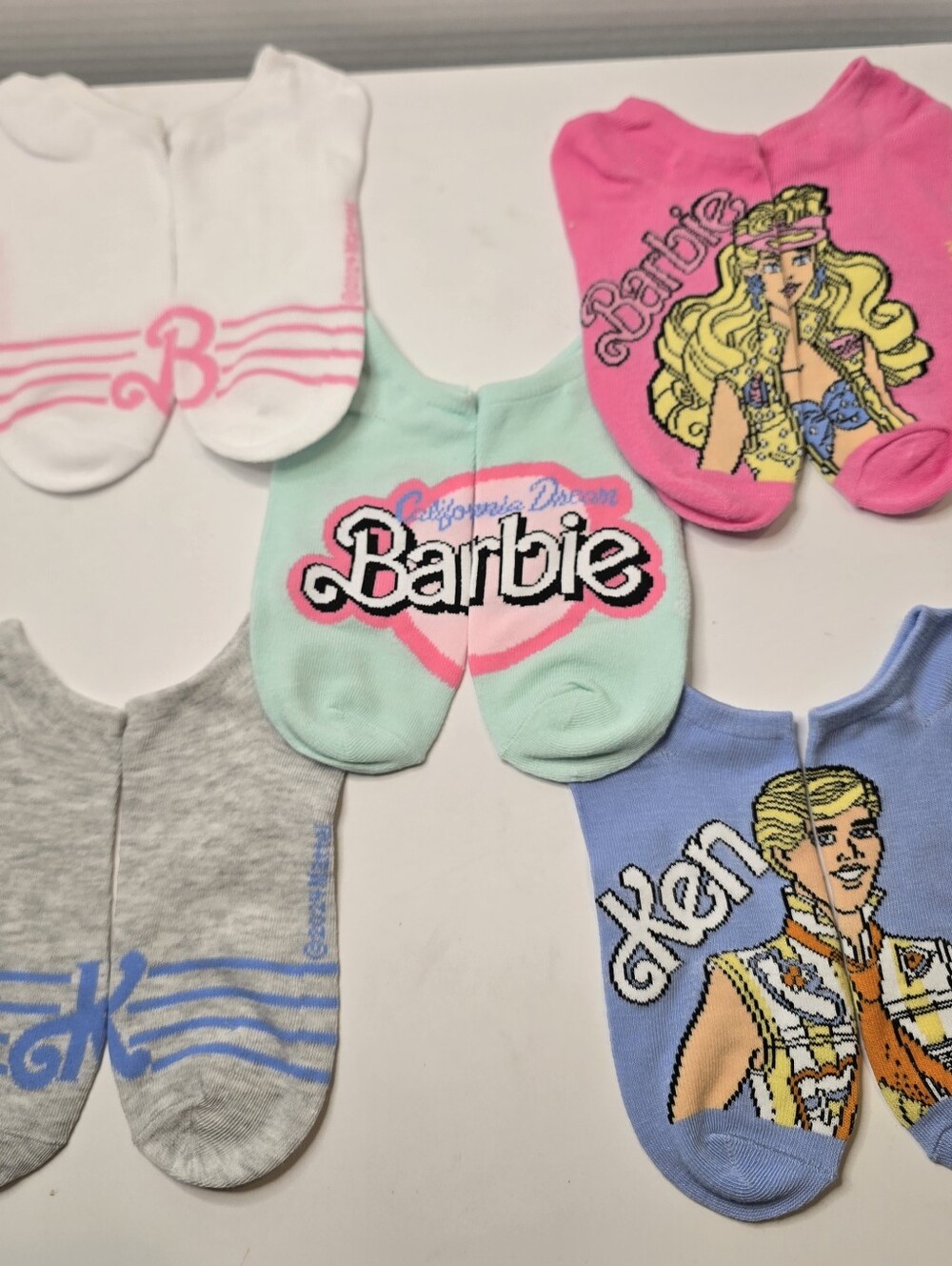 Barbie No Show Socks 5 Pair
